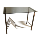 Side Table carries vintage magazines 70s