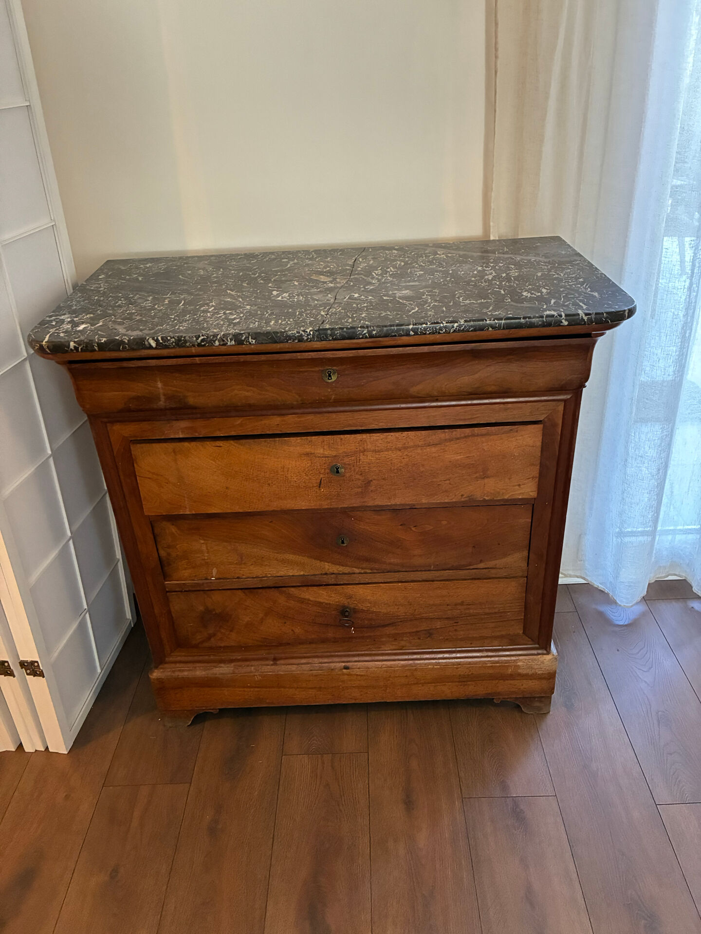 Louis Philippe style commode with marble top