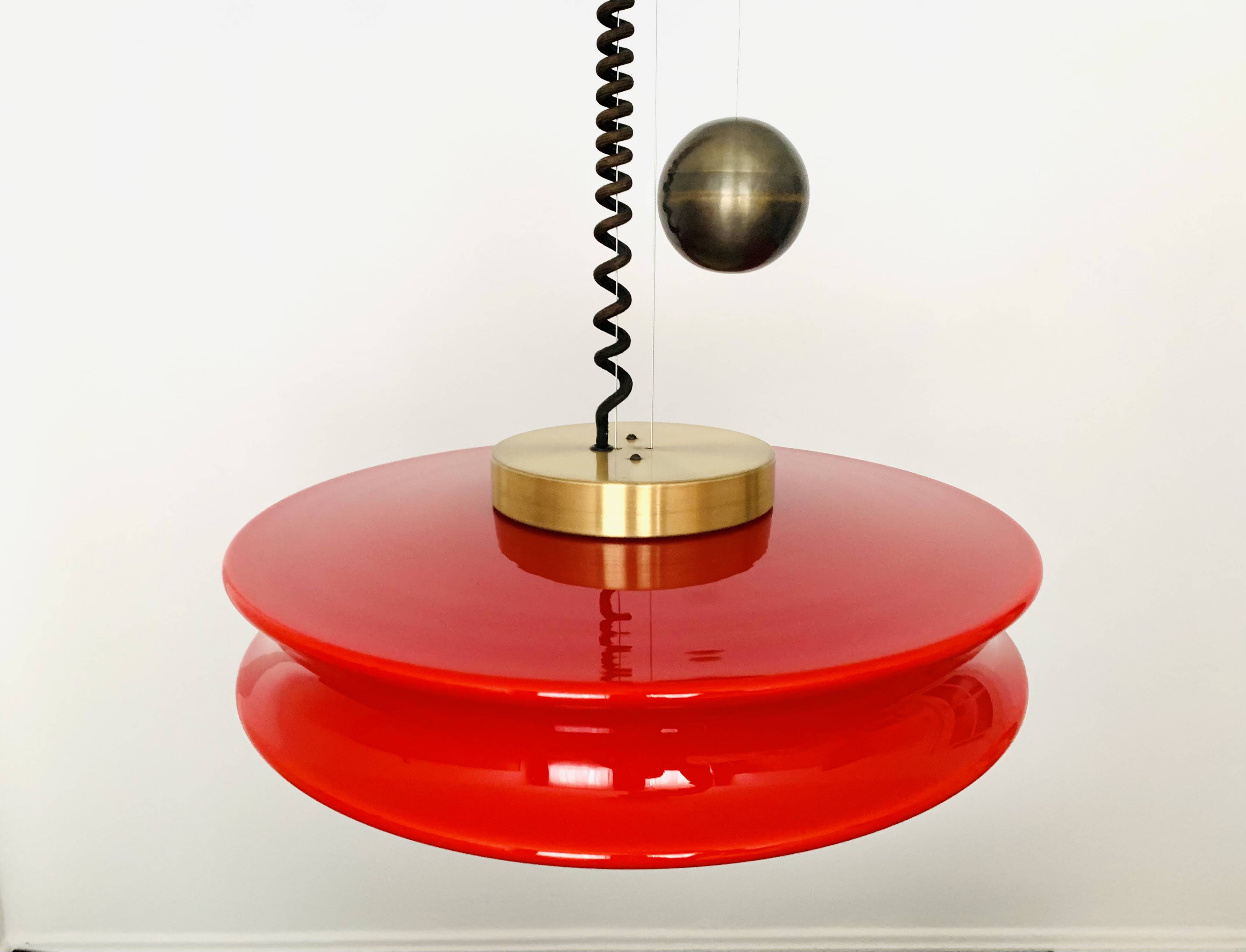 1 of 3 Adjustable Orion Glass Pendant Lamps from Staff