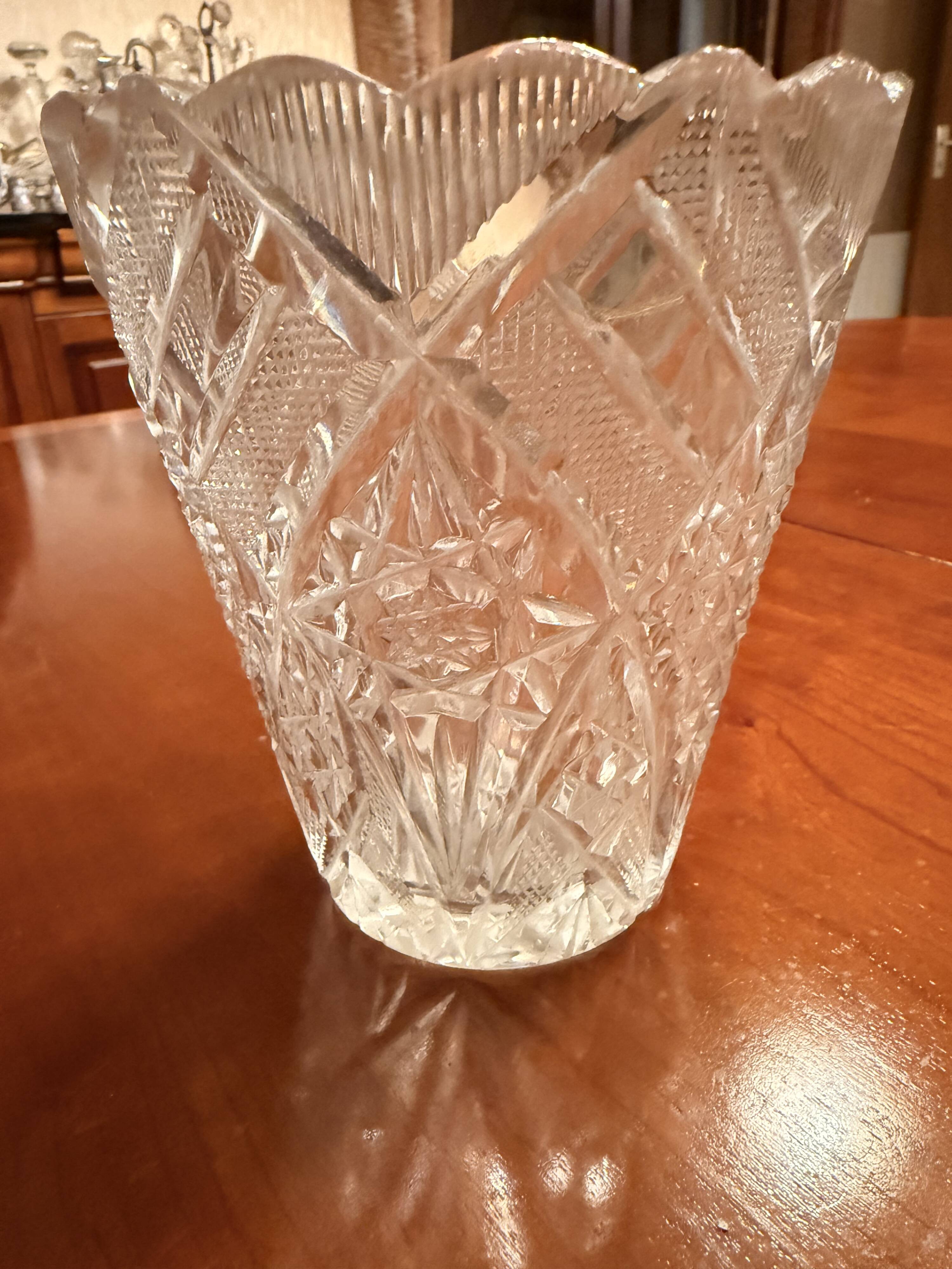 Bohemian crystal vase