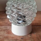 1970s chiseled glass wall light