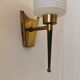 Pair of brass and opaline wall lights