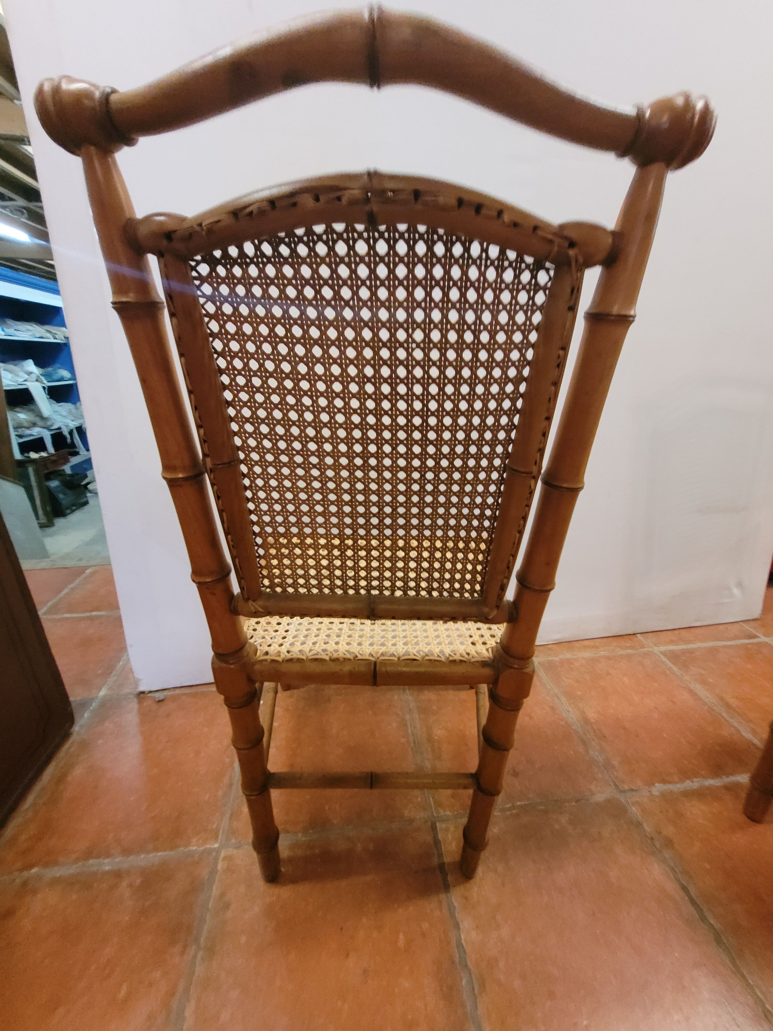 Chaise enfant bois bambou en merisier