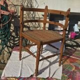 straw-style corner armchair