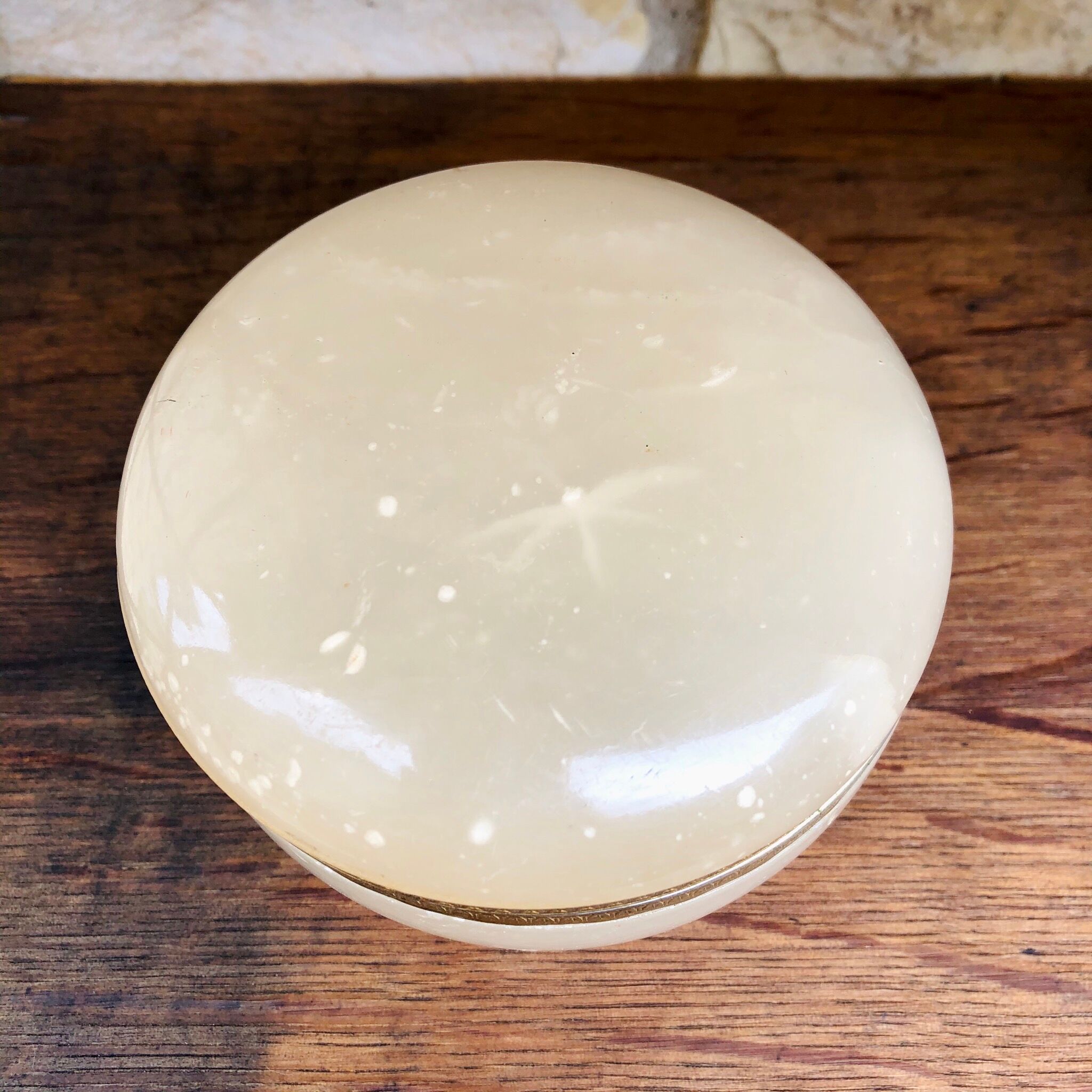 Old alabaster powder box