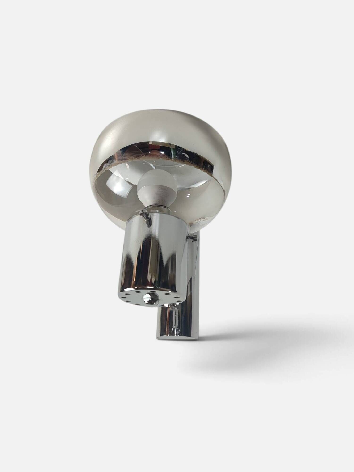 Space Age wall light in chrome with glass globe – 1970s