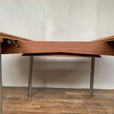 Round table with teak extension design Pierre Guariche edition Huchers Minvielle 1960