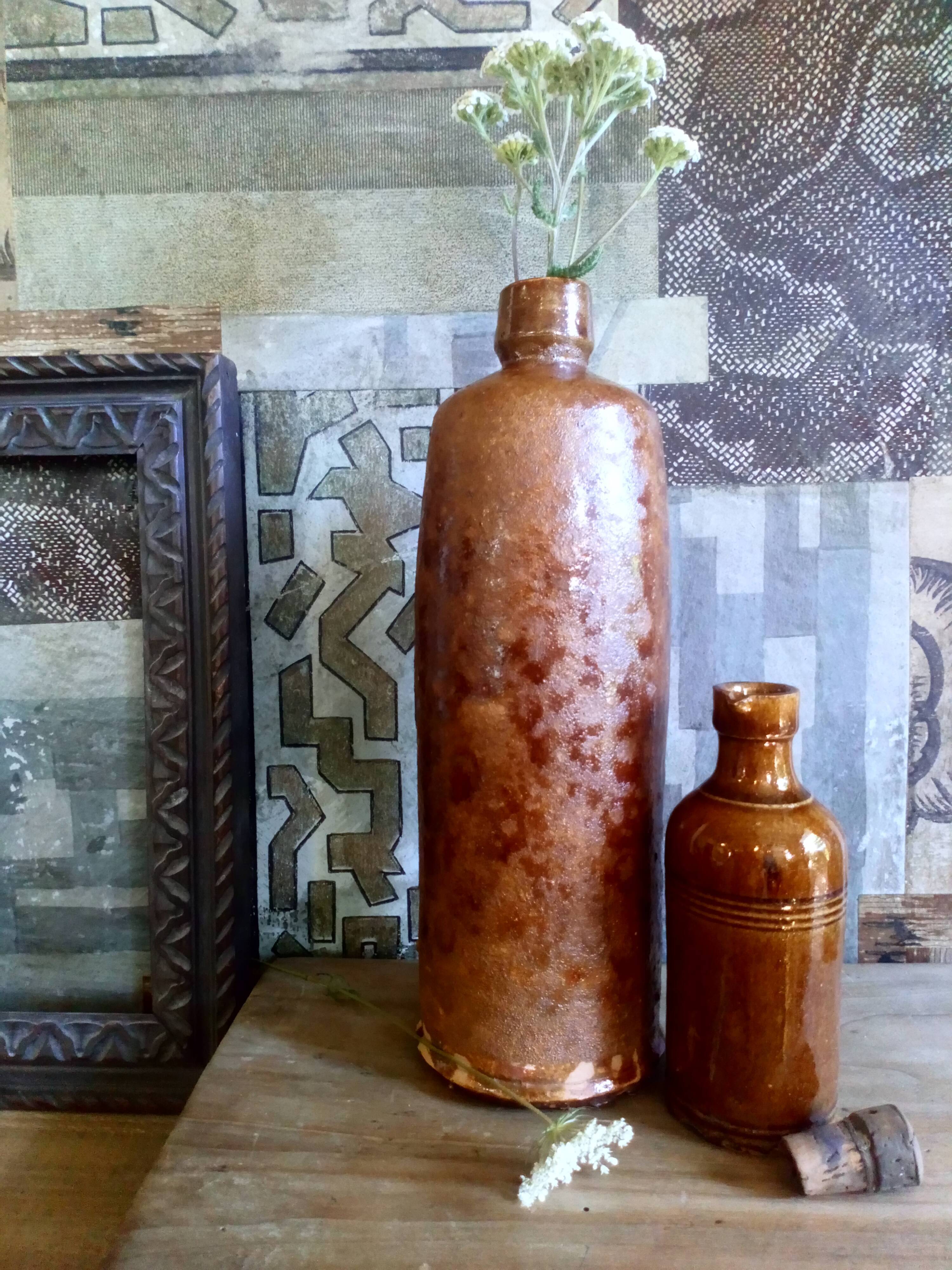 Two earth bottles 19th