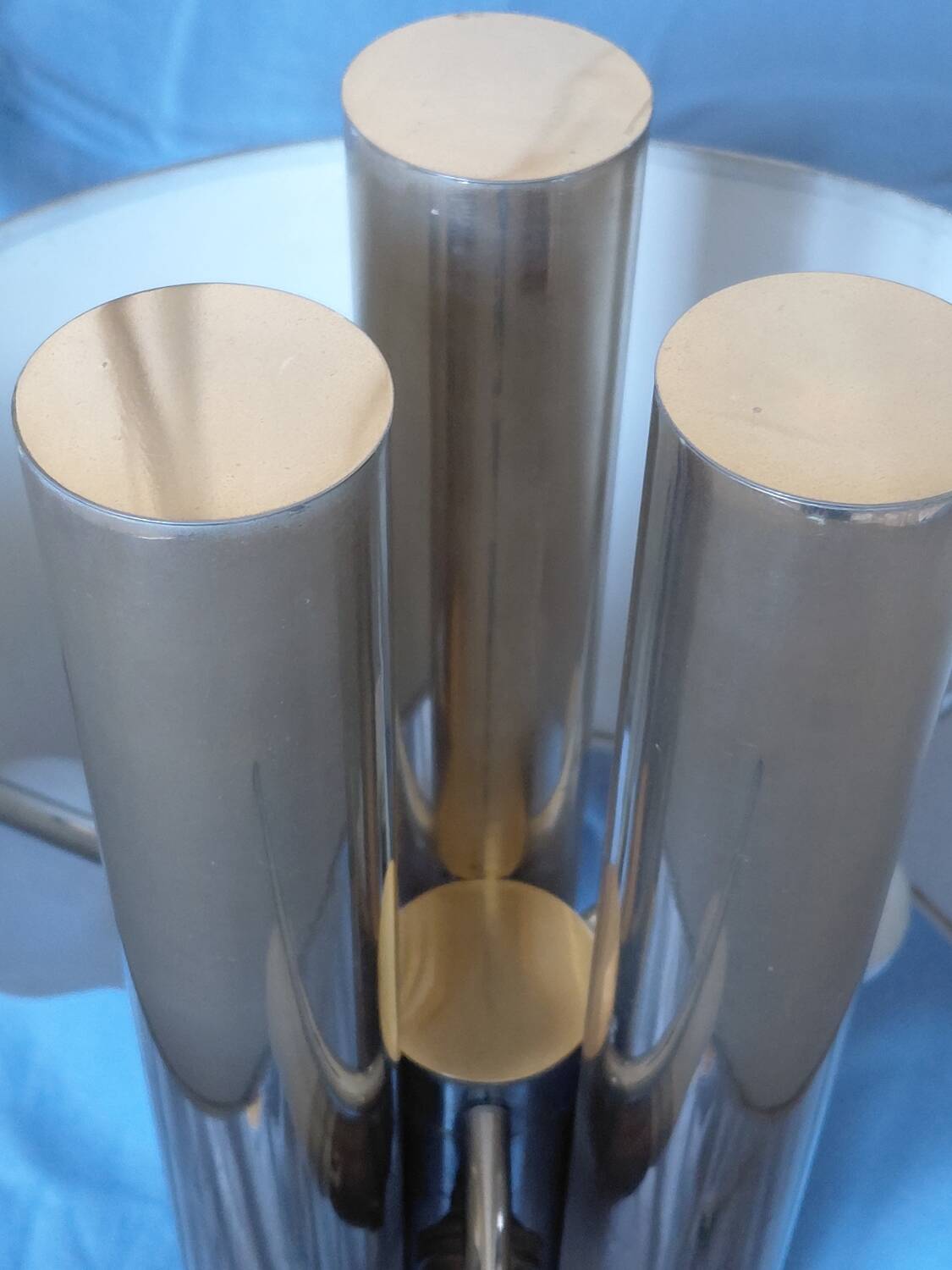 Vintage 1970s metal tubular lamp