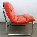 Orange pixi model armchair designed for Ikea by designer Gillis Lundgren 1970