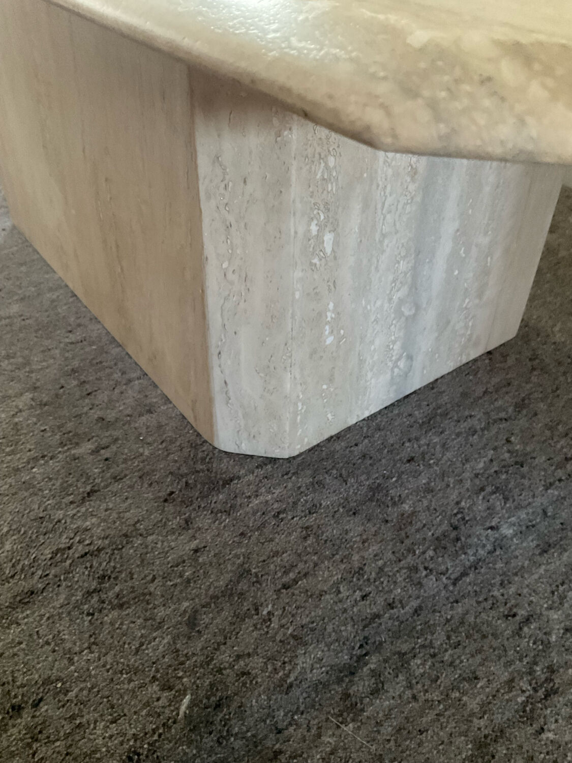 1970s travertine coffee table
