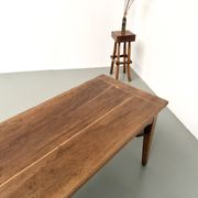Farm table, old solid oak dough trough, France, around 1920.