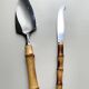 Serving cutlery with bamboo handles