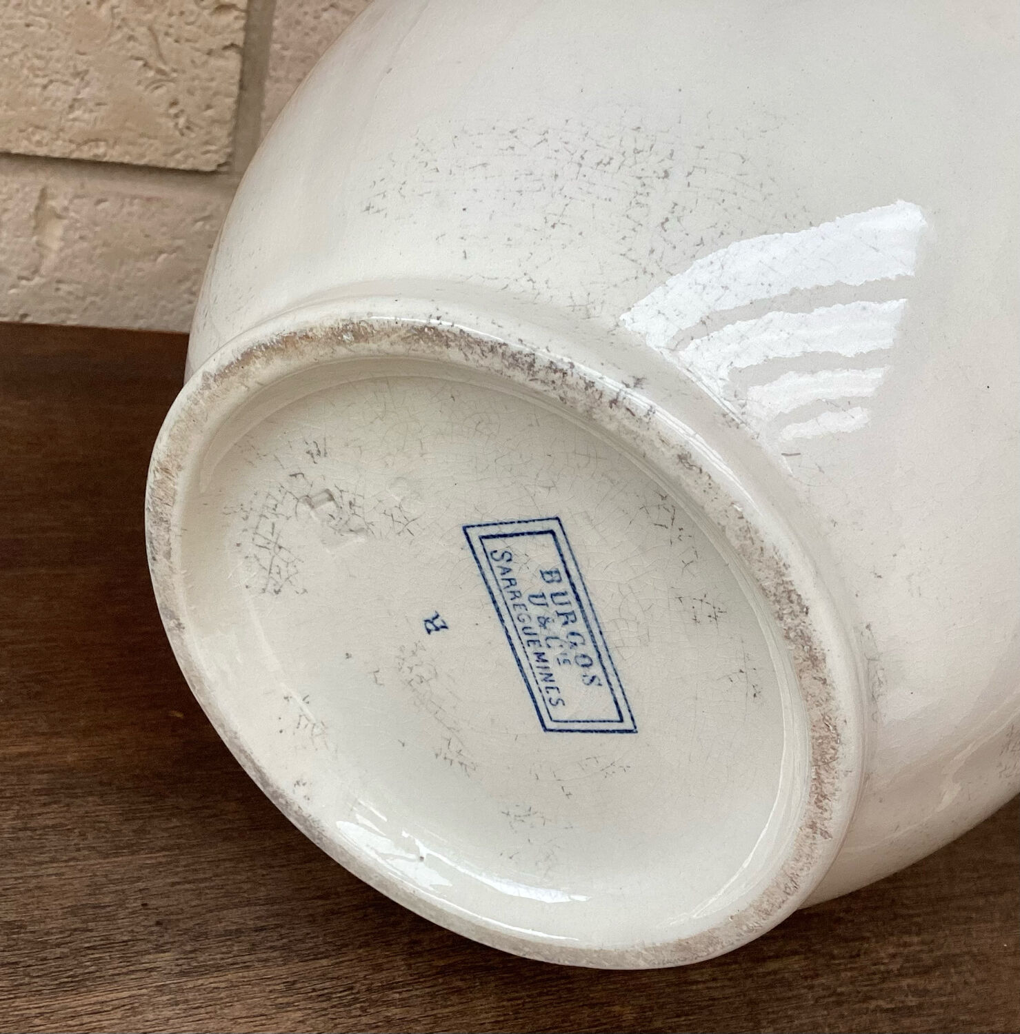 Pitcher Sarreguemines model Burgis late XIXth