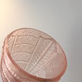 Art Deco suspension in pink moulded glass