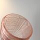 Art Deco suspension in pink moulded glass
