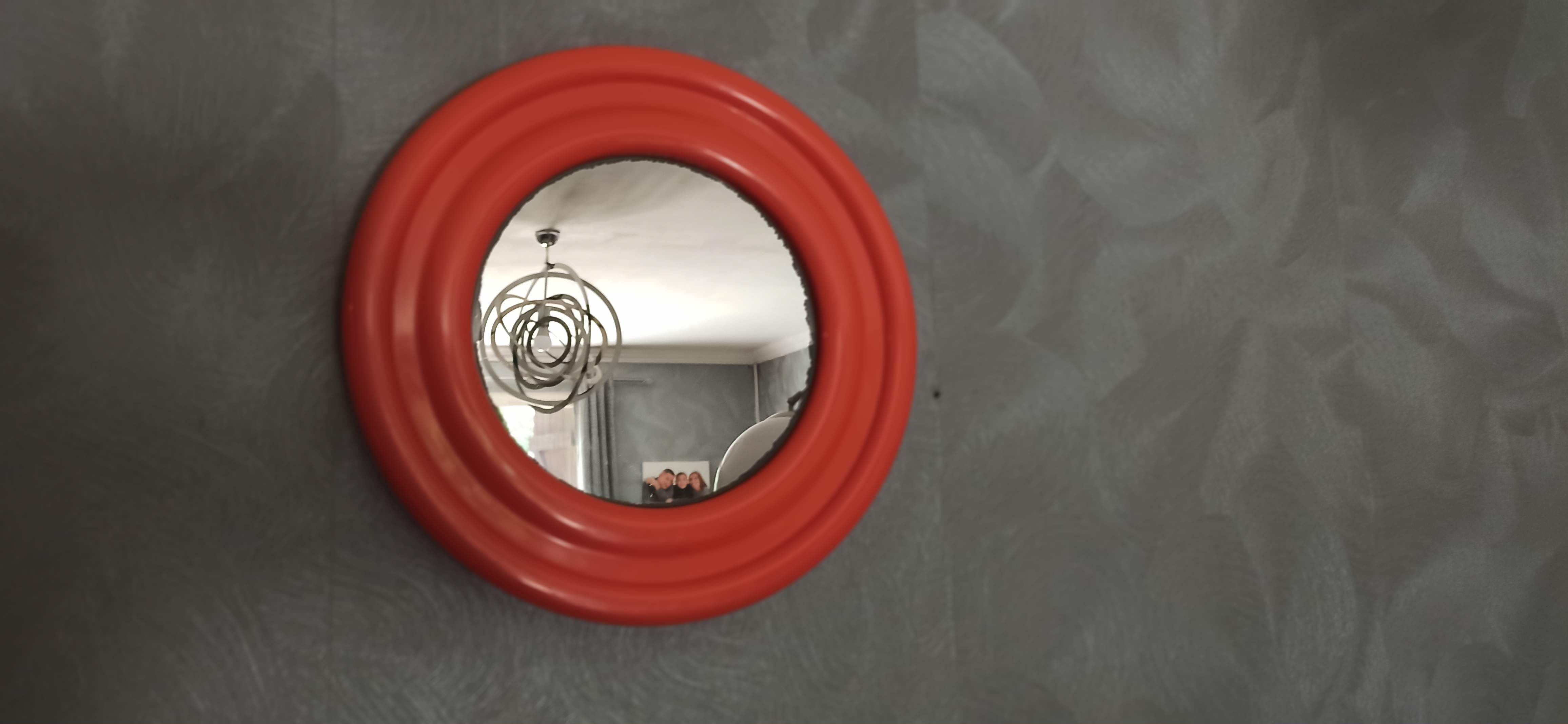 Vintage orange mirror - 48cm