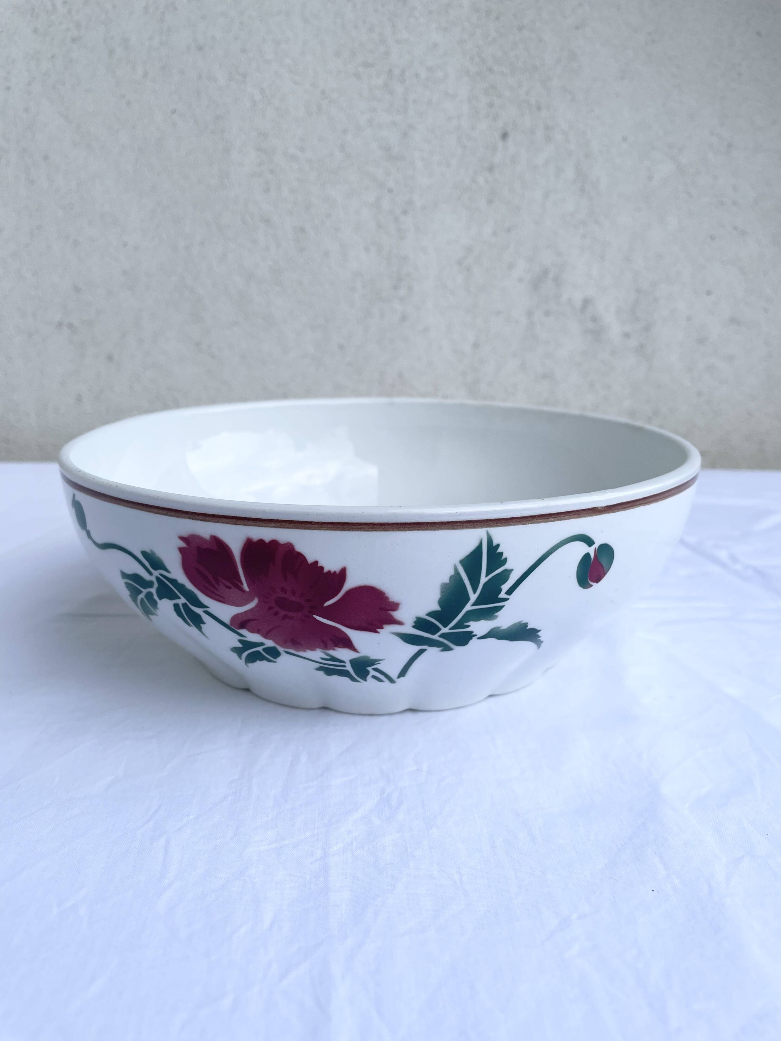 Vintage salad bowl HBCM Luxeuil model opaque porcelain