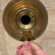 Large vintage brass cellar rat hand candlestick