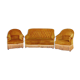 Ensemble de 2 fauteuils crapauds et 1 canapé 2 places velour moutarde