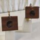 Vintage wall lights in wood, brass and glass - mid. 20th century