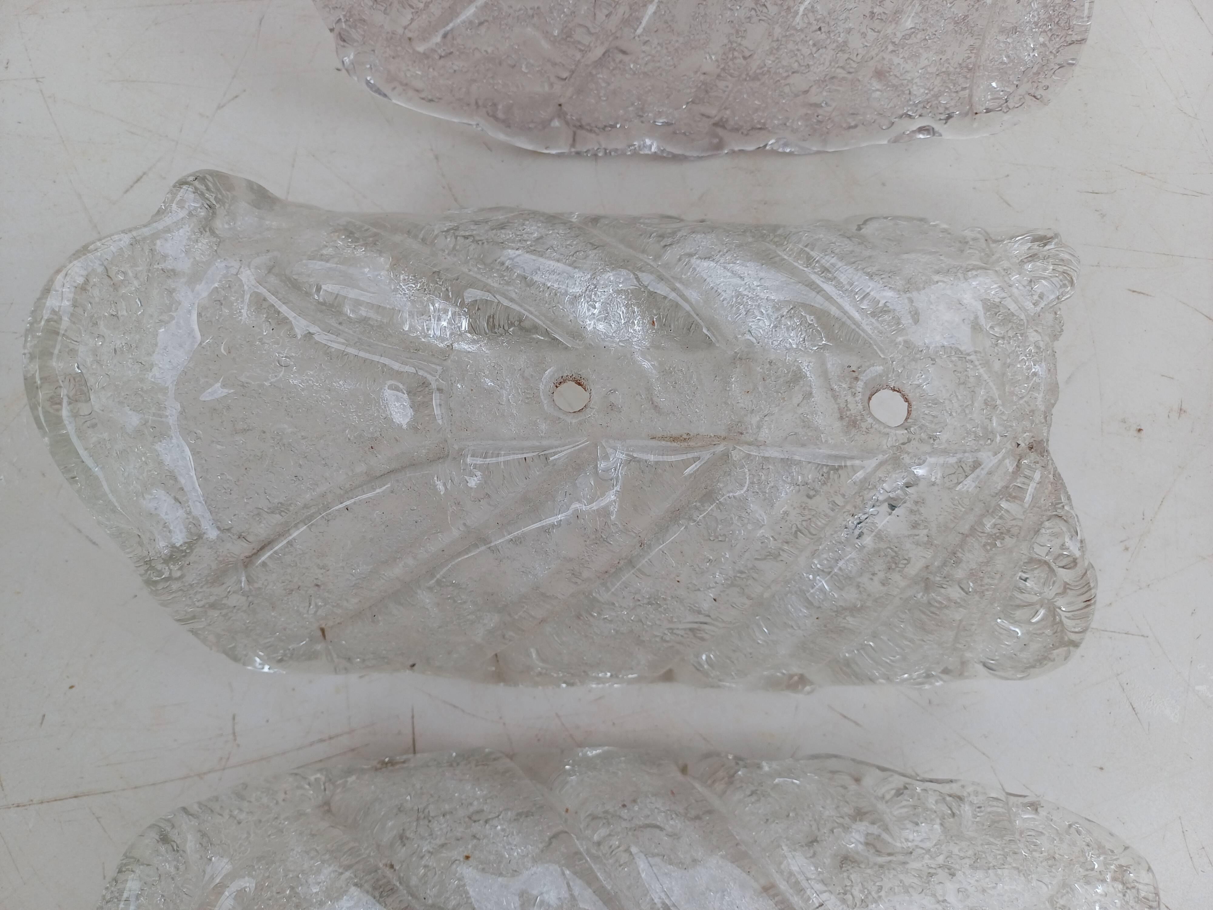 Set of 3 Murano glass "Tiles" wall lights