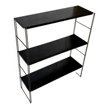 Black metal string shelf - 3 shelves - 1960