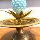 Decorative bowl, dish and leaves in brass.