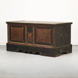 Very large painted folk art rustic farmhouse bridal chest / dresser