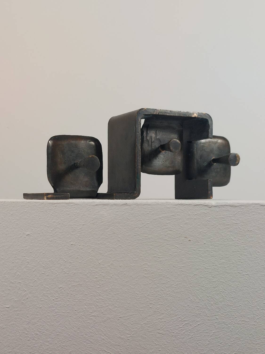 Vintage brutalist bronze candlestick by Wolfgang Bergmeister