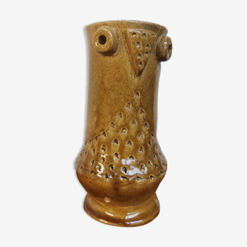 Vase zoomorphe 'chouette' en céramique