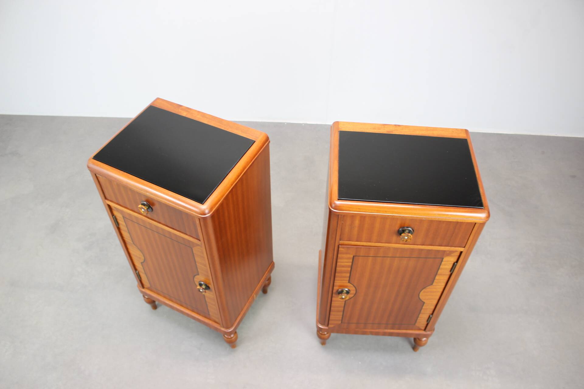 Art Deco Pair of Bedside Tables, 1930s, Czechoslovakia