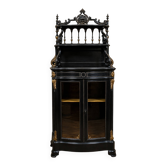 Napoleon III display cabinet in blackened wood with gilded highlights – 19th century