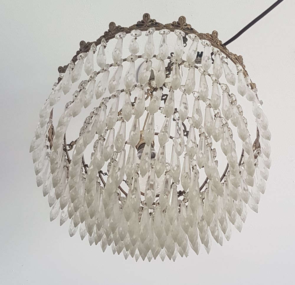 Old chandelier with stamps