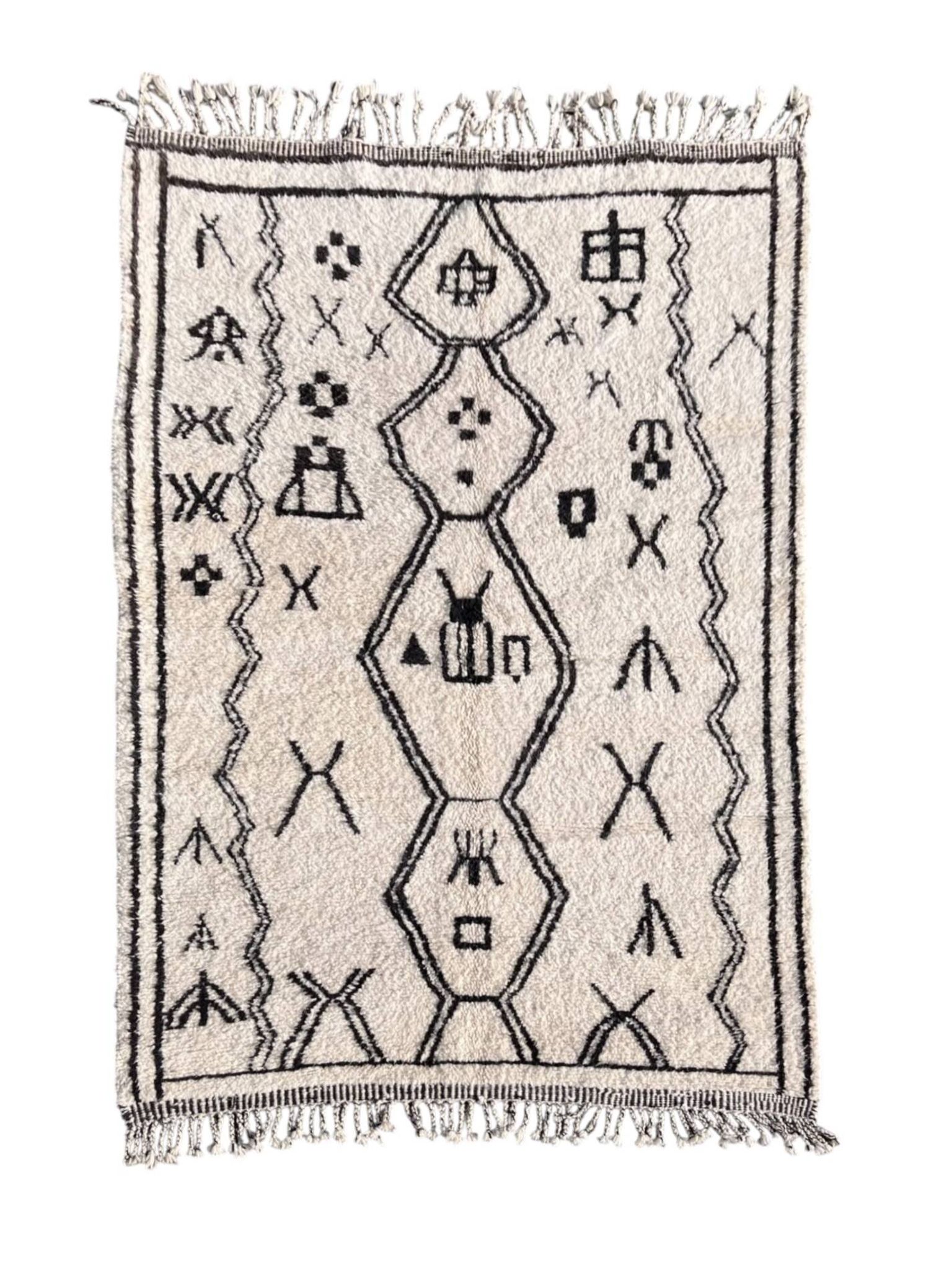 Modern Berber Beni Ouarain wool rug