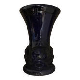 Vase vintage bleu cobalt en forme de poisson - Atelier de Céramique Ricard