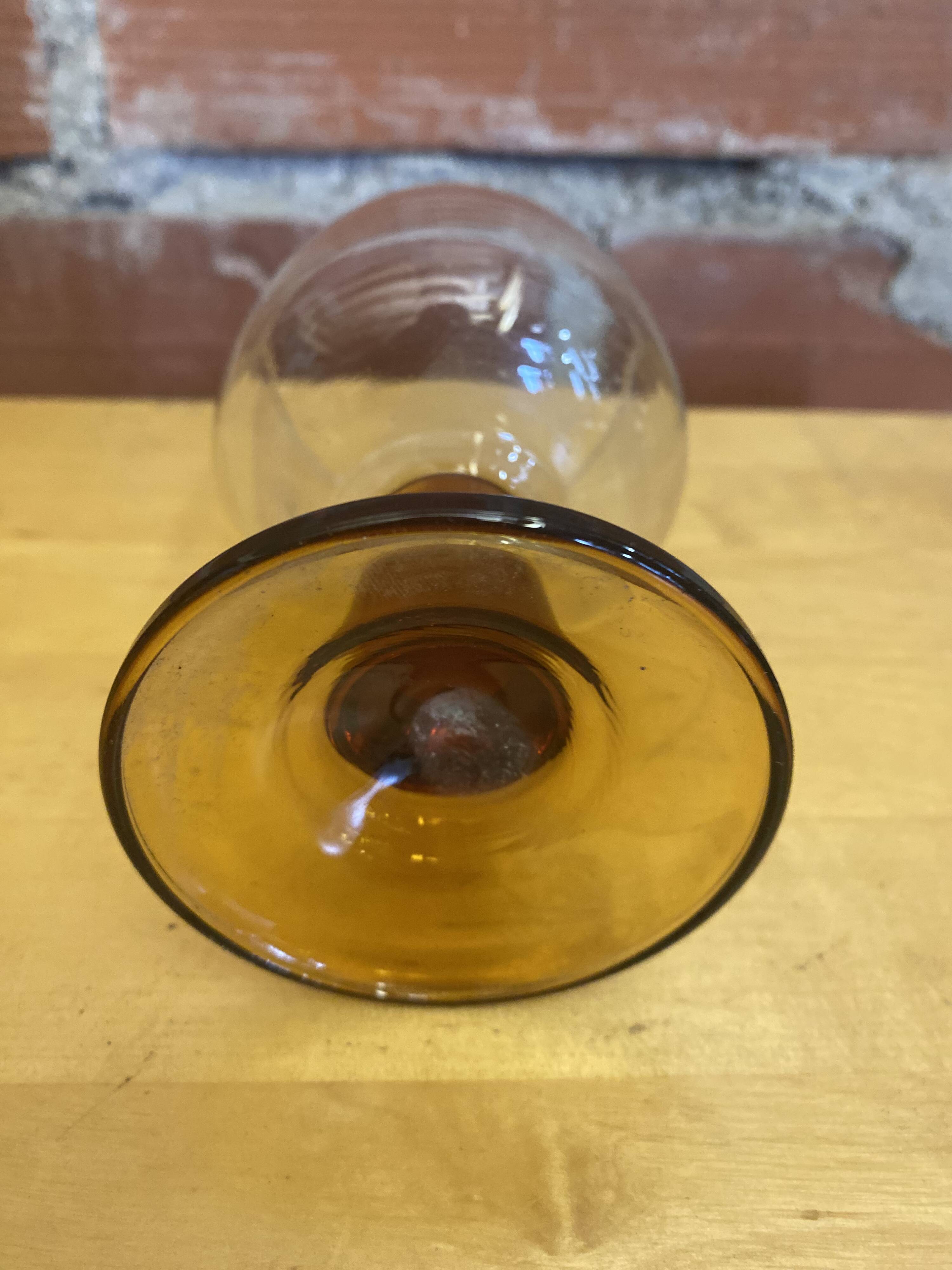 Set of 6 luminarc stemmed glasses transparent & amber vintage #e00