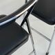 Pair of italian chrome and leather folding chairs