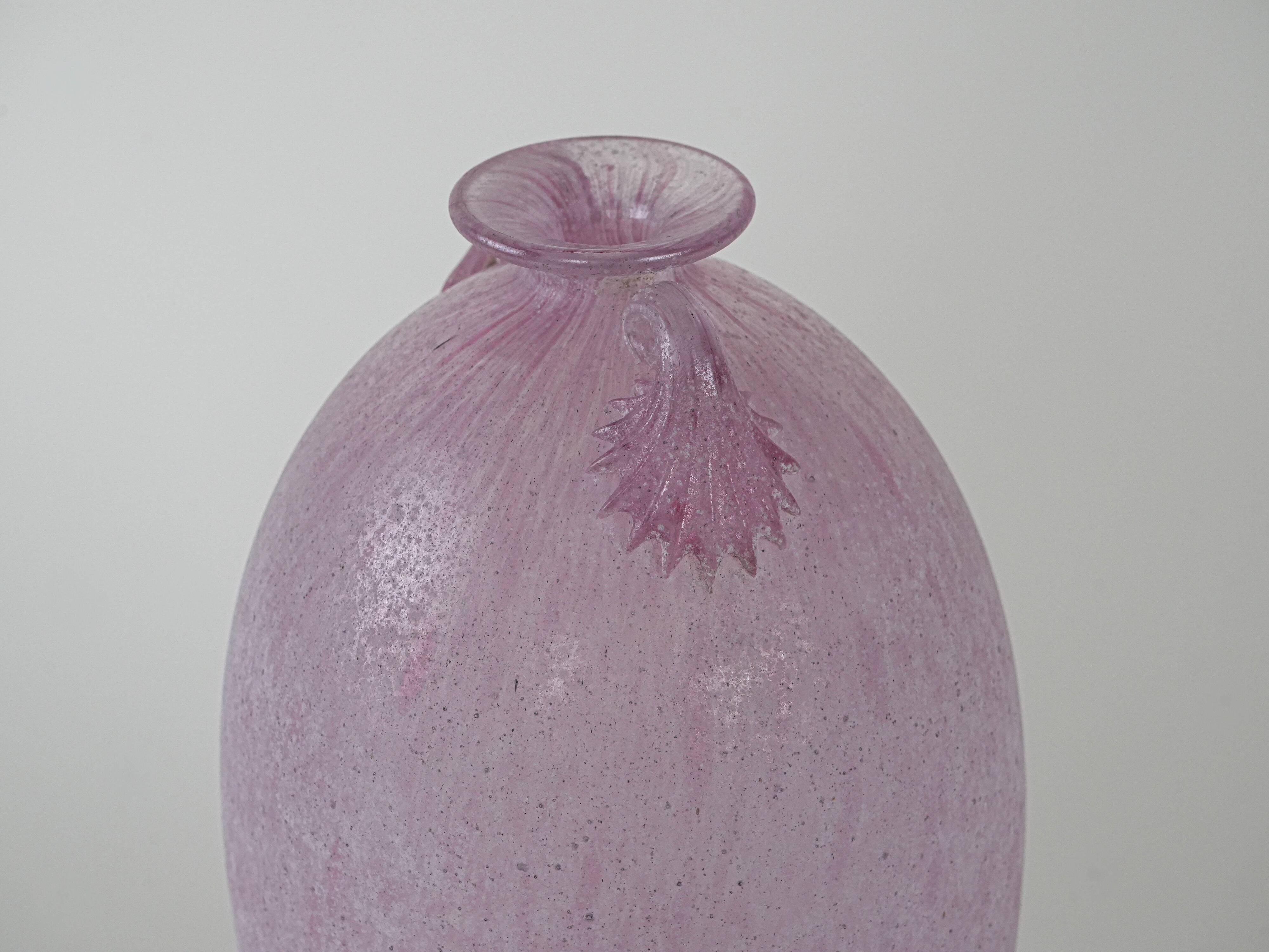 Glass vase, Murano glass, Italian design, 1970s, made in Italy