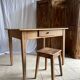 Antique walnut farmhouse table for four people