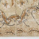 2x10 Beige Brown Floral Turkish Runner Rug, 73x302Cm SK 7009