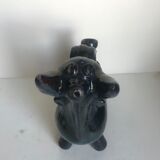 Pitcher forms Taurus terracotta glazed black vintage 60s black decoration