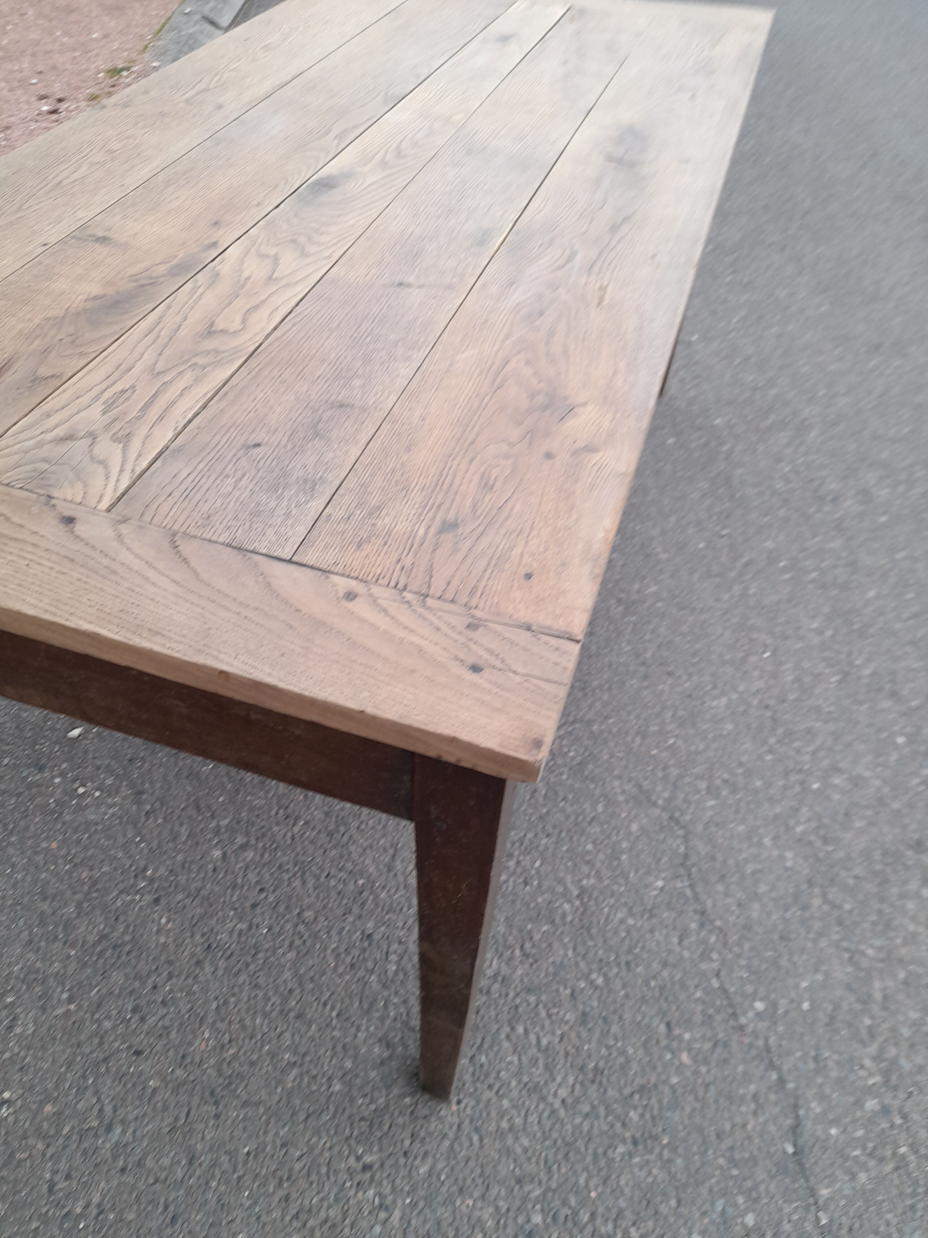 Old farm table 1900 in oak -1m67