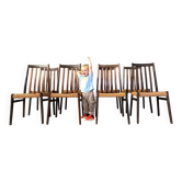 Chaises de salle à manger en corde danoise, ensemble de 8 - années 1960