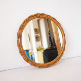 Vintage rattan sun mirror