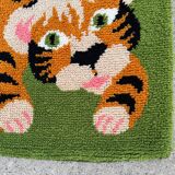 Scandinavian tiger Rya rug, wool, 1970s.