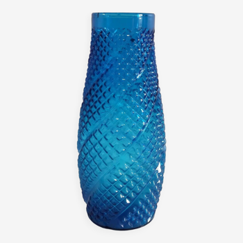 Blue glass vase