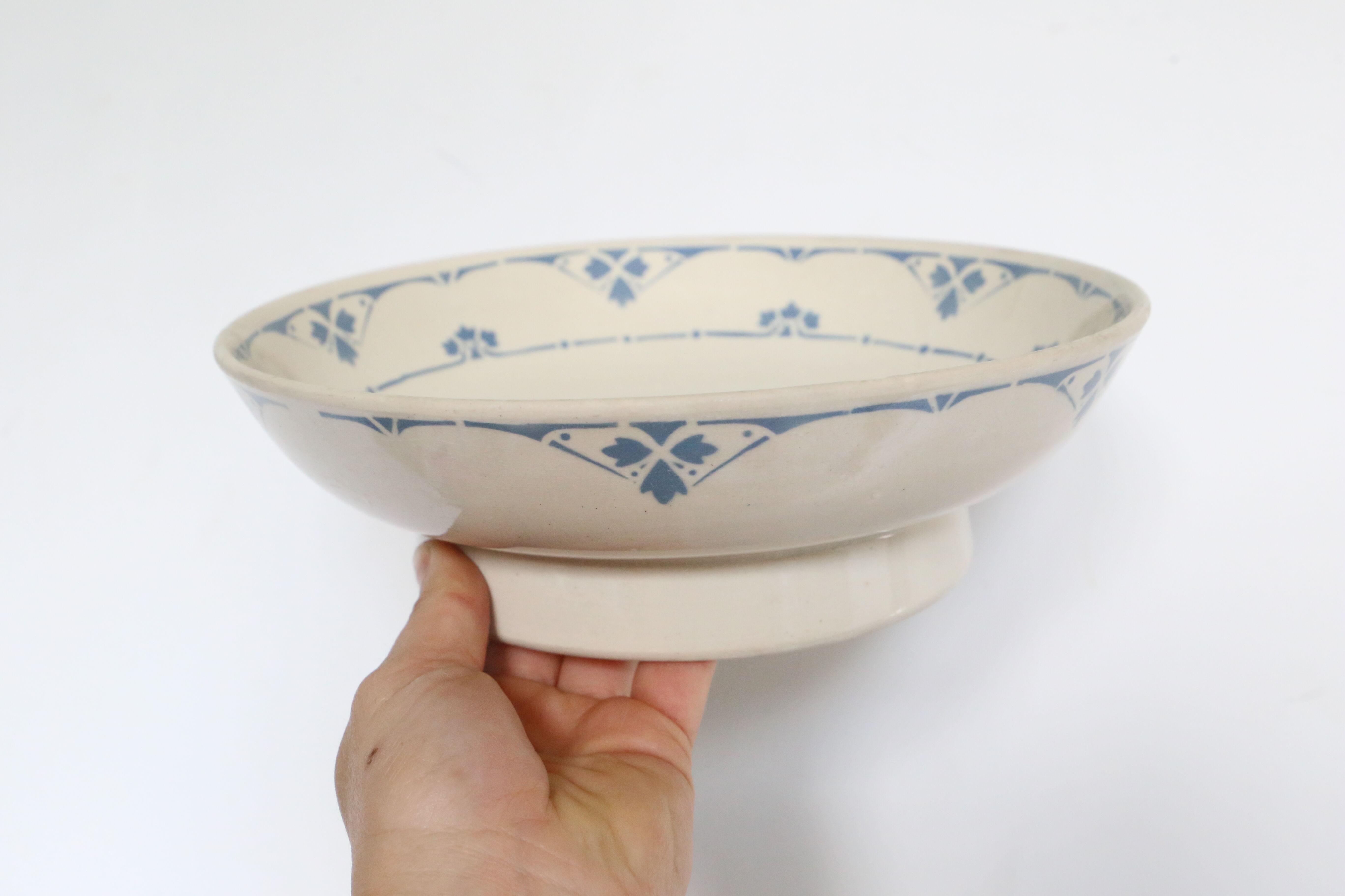 Fruit bowl, dish on pedestal, Luneville, Vintage