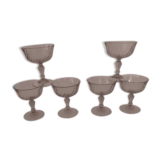 6 coupes verre rose luminarc rosaline