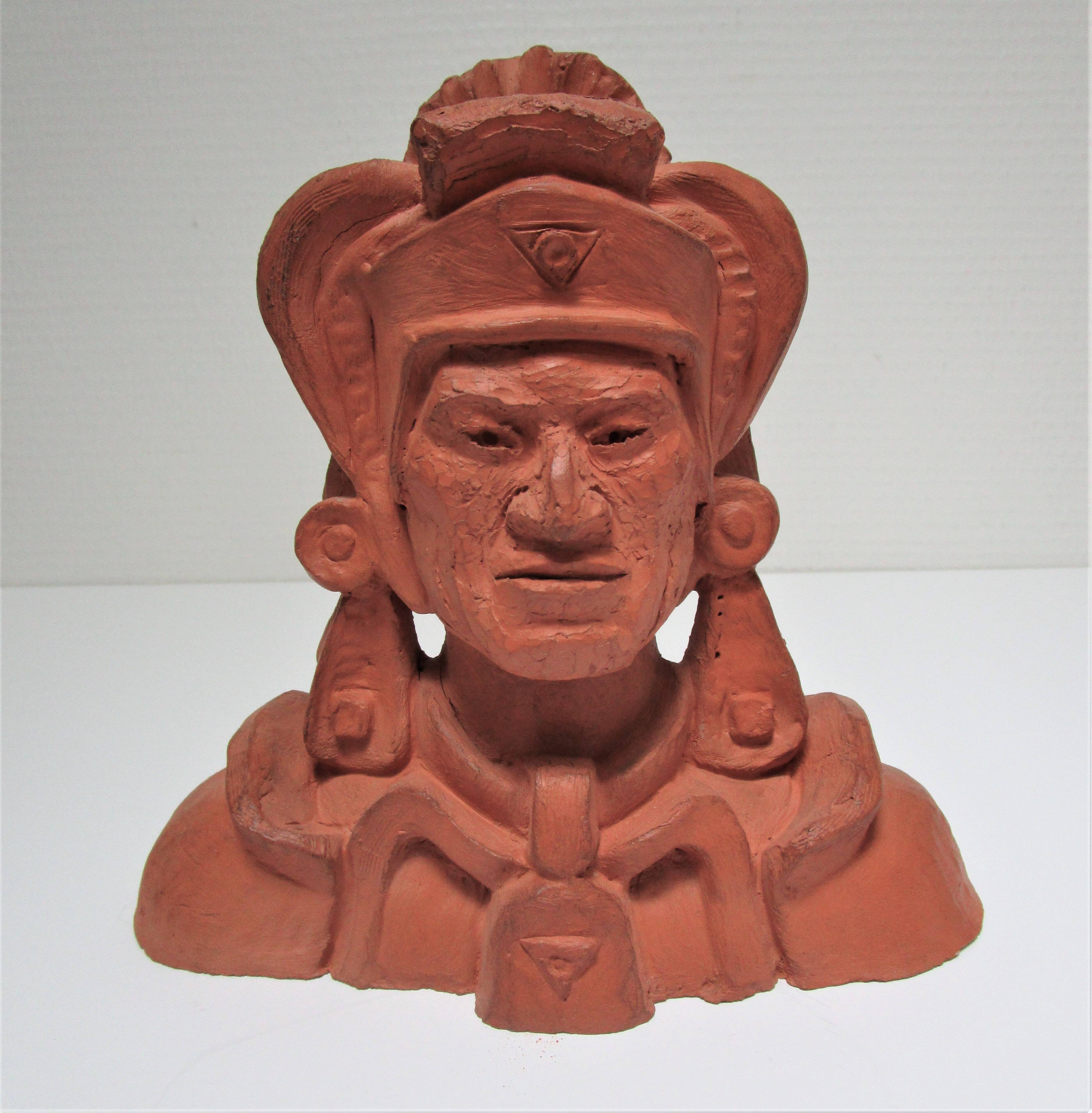 Sculptural Native American face candle holder signed Mario Frascaroli